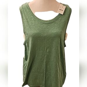 NWT J.Crew girlfriend tank top size L  green